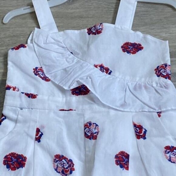 Janie & Jack Girls White Floral Jumpsuit with Ruffle Detail Size 18-24 MO. Girls - Picture 2 of 6